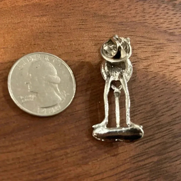 Vintage Golfer Frog Pin • Pink Green • Jelly Belly Style • Frog Playing Golf - Picture 3 of 4